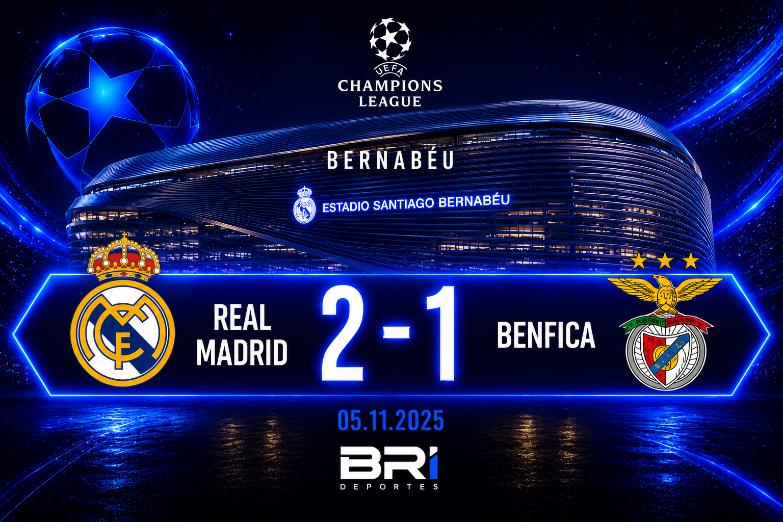 Real Madrid vs Benfica en la Champions